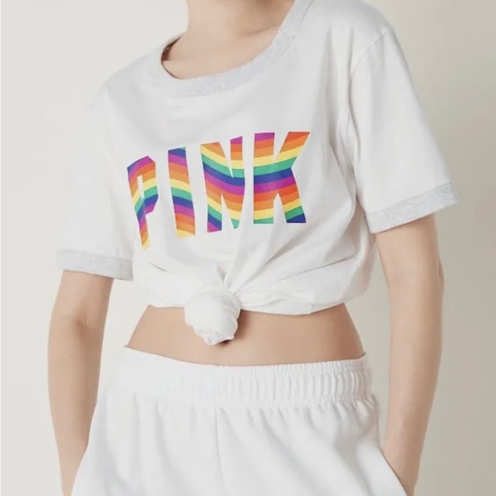 Victoria’s Secret PINK PRIDE short sleeve Campus Ringer T-shirt